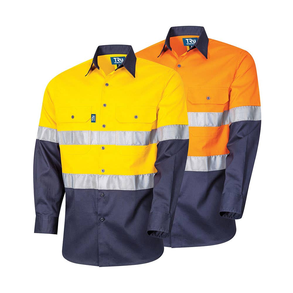 DS2166T1KW Women's Hi-Vis Long Sleeve Kevlar Drill Taped Shirt 160gsm_DS2166T1KW