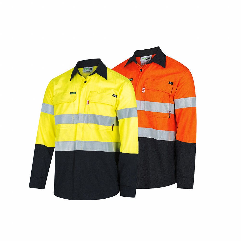 2804 Hi-Vis Fire Retardant Long Sleeve Taped Shirt 215gsm 2804