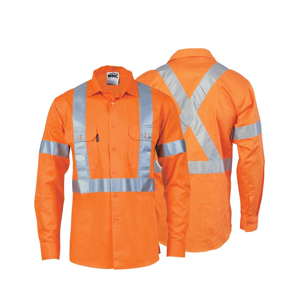 3989 Hi-Vis Long Sleeve Shirt Taped 190gsm DNC3989