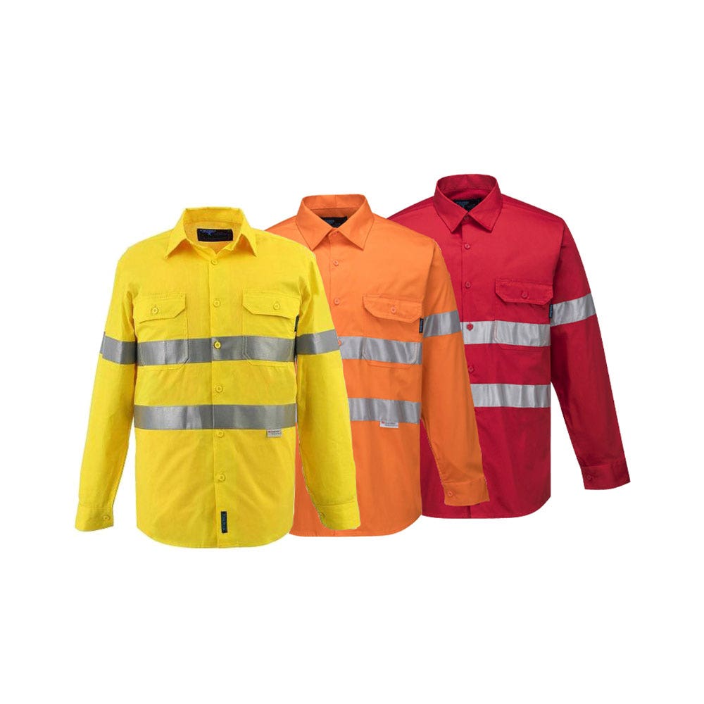 MA301 Hi-Vis Long Sleeve Shirt Taped Lightweight 155gsm MA301