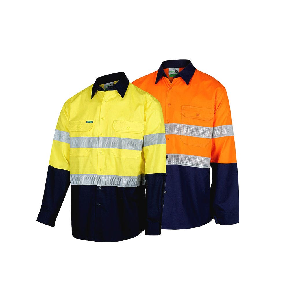 2021B Hi-Vis L/S Shirt Ripstop Two-Tone Taped Lightweight 145gsm 2021B