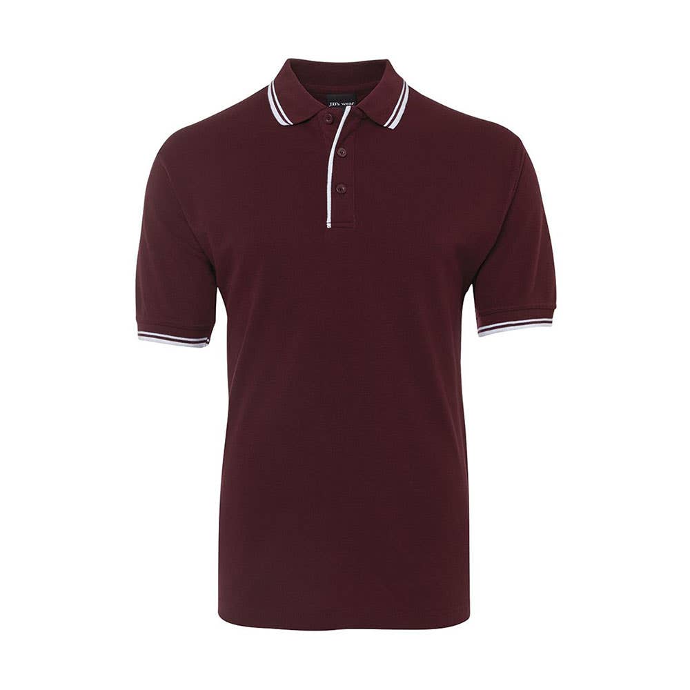 Shirt Polo Short Sleeve Poly/Cotton Maroon/White Contrast 3XL Jb's Wear 506140 2CPMW-3XL