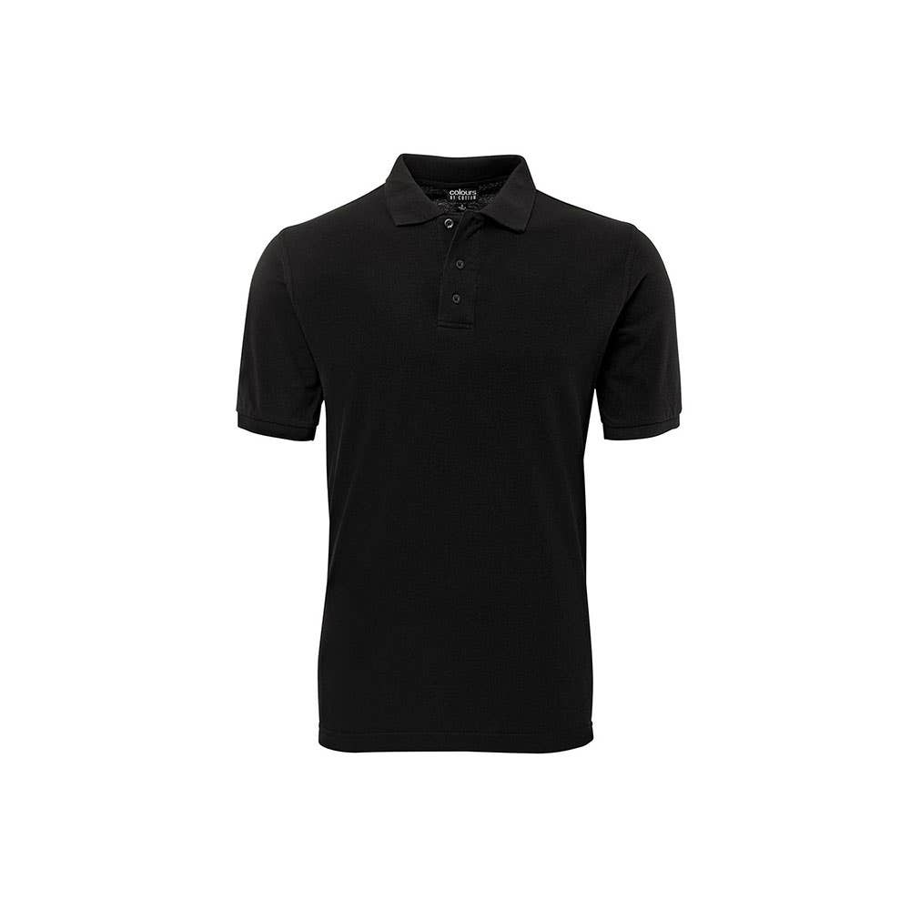 Mens Pique Knit Polo Shirt Black L_36020295_S2MP-BLK-L