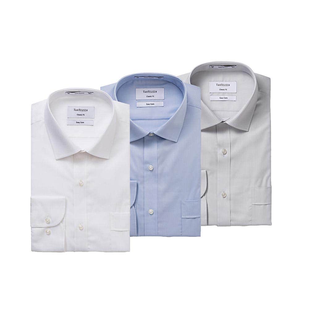 VFLM81U Long Sleeve Shirt Classic Relaxed Fit Mini Herringbone_VHVFLM81U