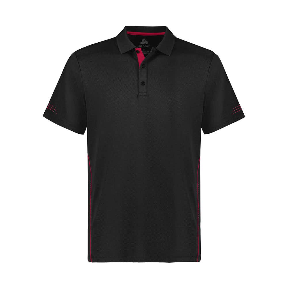 Shirt Polo S/S Biz Cool Balance Black/Red Large_535826_P200MS-BLK/RED-L
