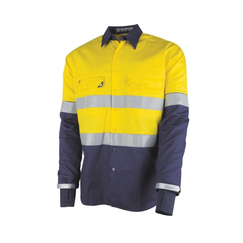Shirt Womens Graphex Cut F Sleeve Cotton 160gsm Tape Yellow/Navy 10 Tru_40070342_DSW2168GXT1-Y/N-10