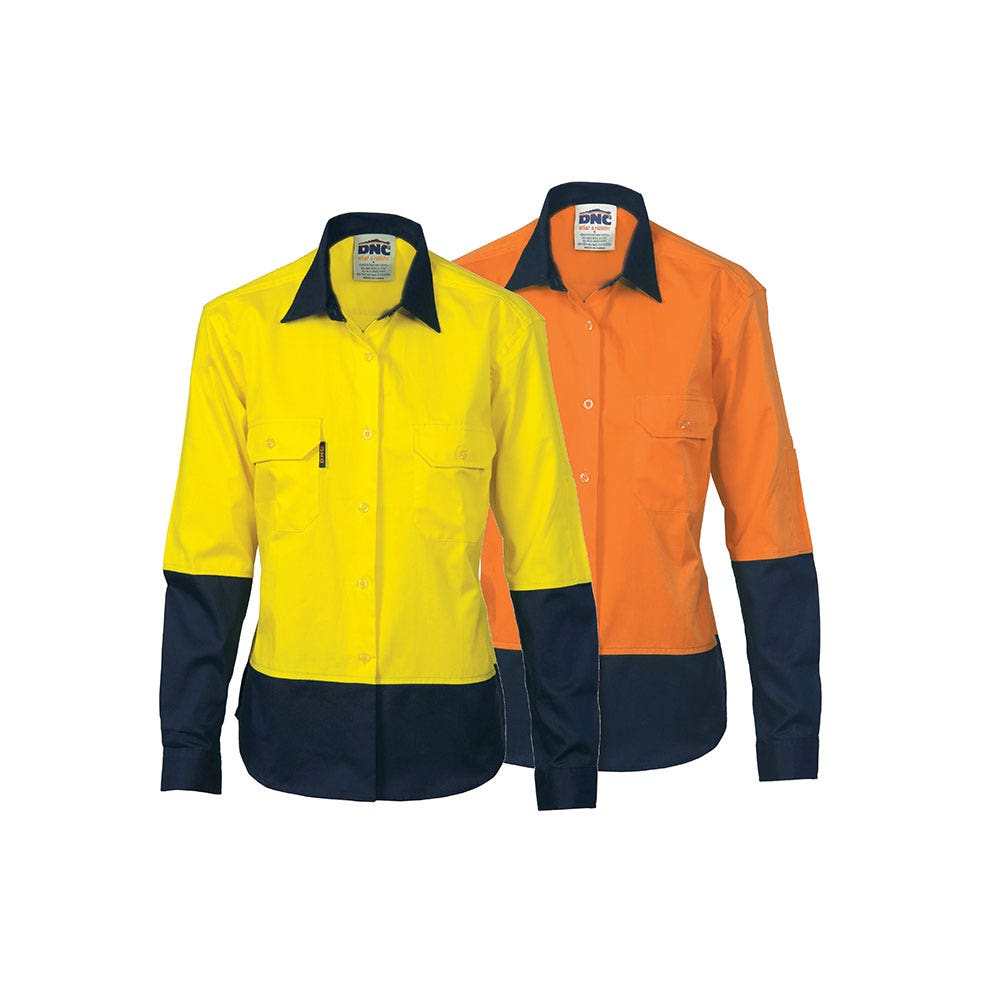 3940 Women's Hi-Vis Long Sleeve Shirt 155gsm ATB ATBDNC3940