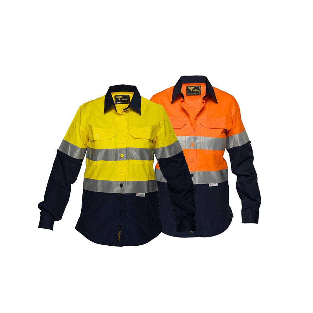 ML808 Women's Hi-Vis Long Sleeve Taped Shirt 155gsm ML808