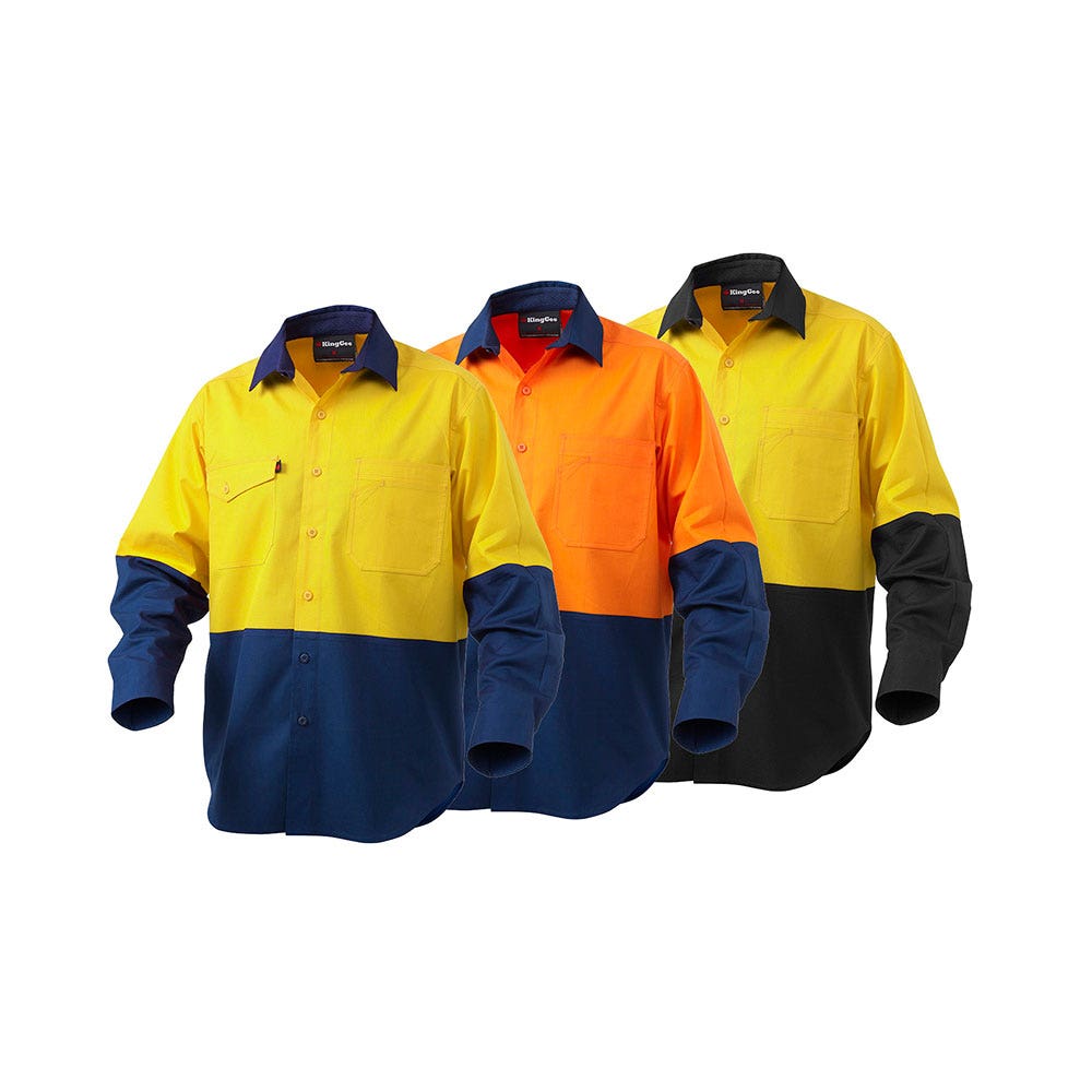 K54870 Workcool Hi-Vis Long Sleeve Shirt Two-Tone 145gsm K54870