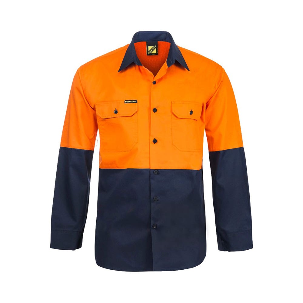 Shirt LIGHTWEIGHT VENTED SHIRT-LS 2XLOrange/Navy WS4247 O/N 2XL 40044856 WS4247 O/N 2XL