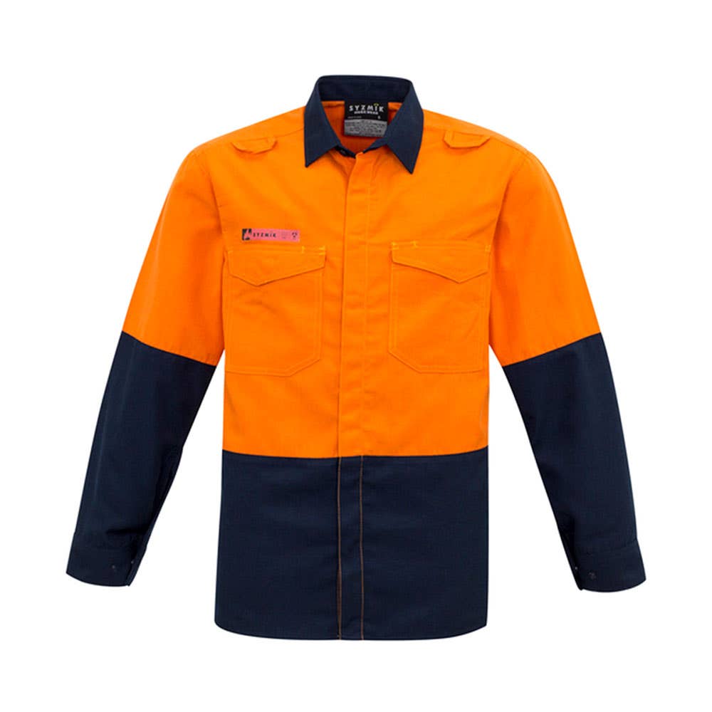 Mens Hi Vis Spliced Shirt O/N 7XL ZW128 458239 ZW138-ON-7XL