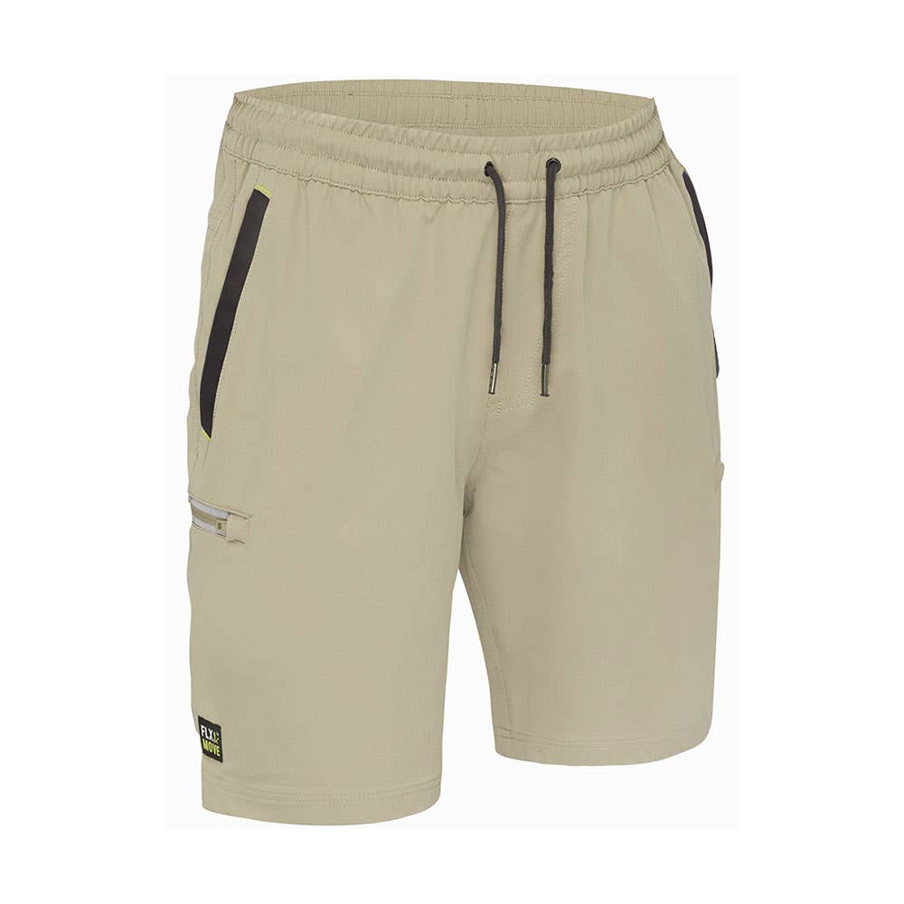 BSHC1333 Flx & Move 4-Way Stretch Elastic Waist Cargo Shorts 170gsm Stone 102R_40050269_BSHC1333_BSTNR02