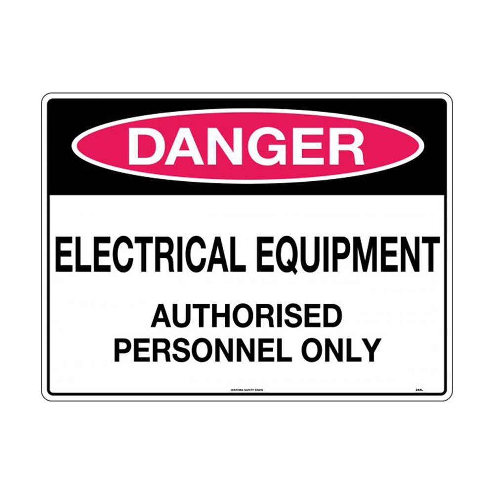 Sign DANGER Electrical Equipment Authorised Personnel Only 240 x 180mm 40022150 244DA