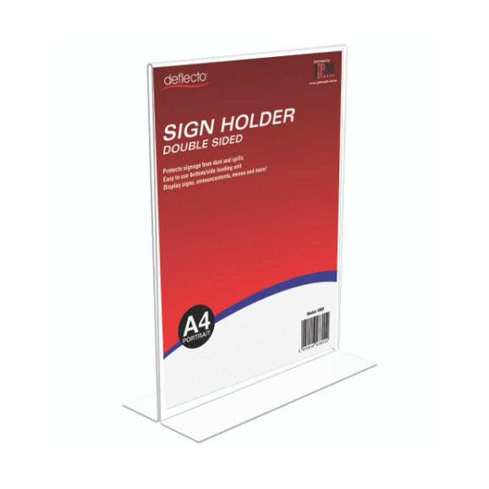 Sign Menu Holder 47572 A4 Double Sided Portrait Desktop Clear_38987400_45564