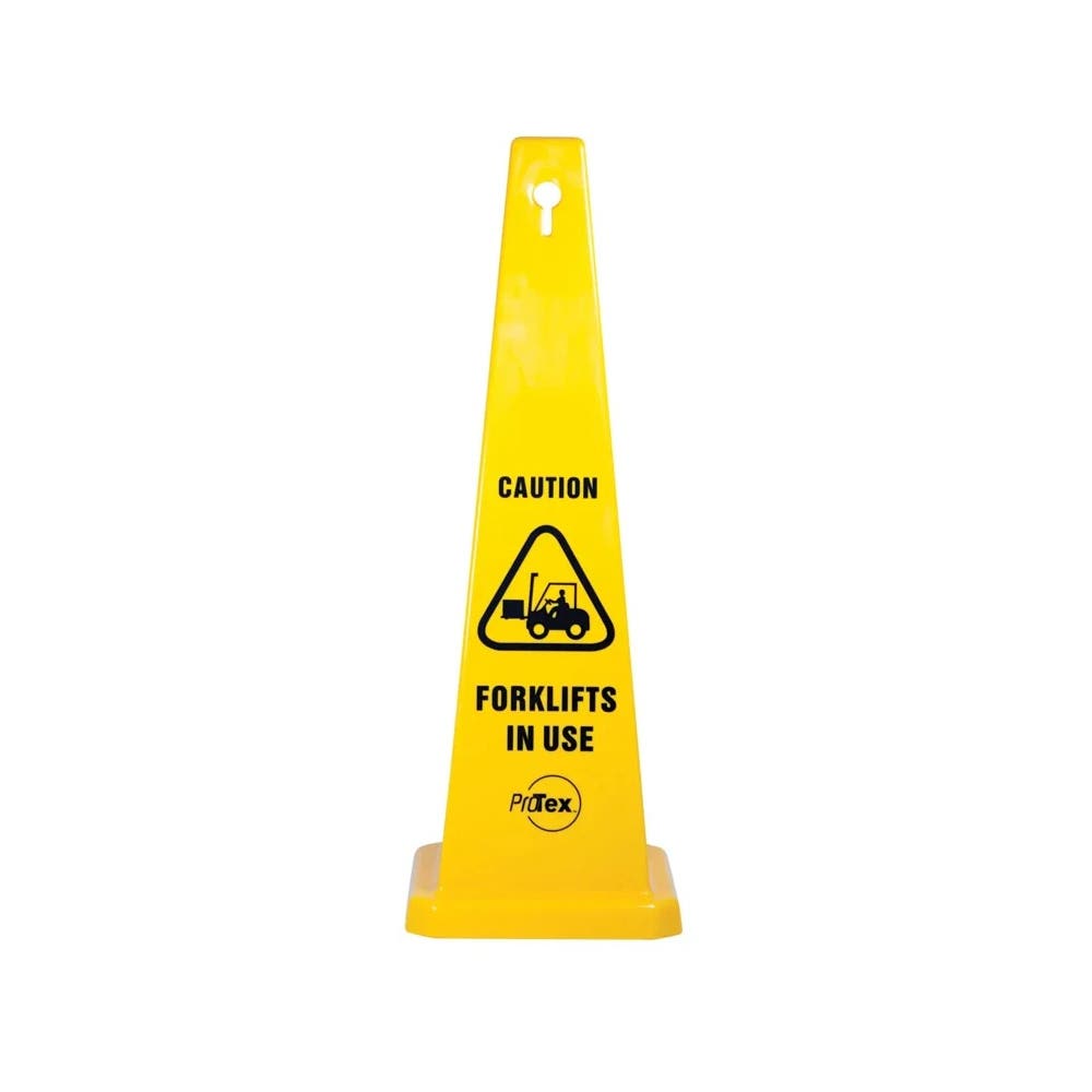 SIGN Safety Cone Caution Forklifts In Use Yellow 890mm_489348_STC11