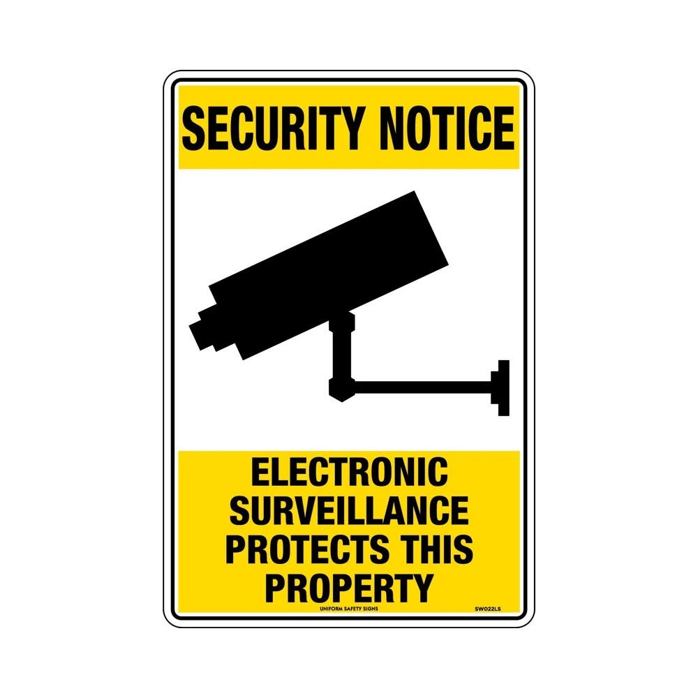 Sign Security Notice 450 x 300mm Metal_307855_SW022LSM