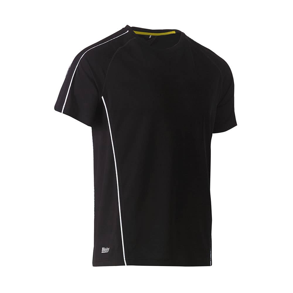 T-Shirt S/S Poly Mesh Crew Neck 130gsm Black 2XL Bisley 40014070 BK1426 BBLK2XL