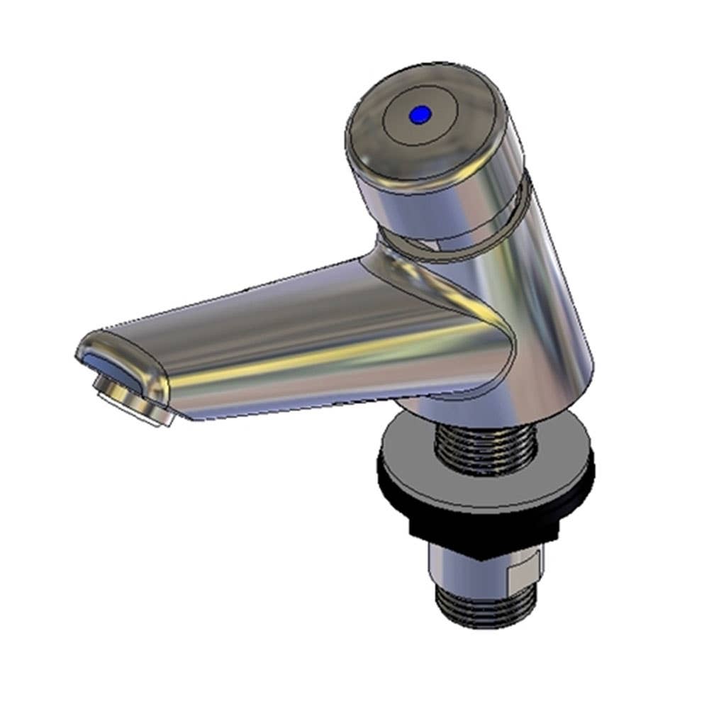 TempoStop Time Flow Basin Pillar Tap With Push Button 7 Seconds 476238 TFC745P