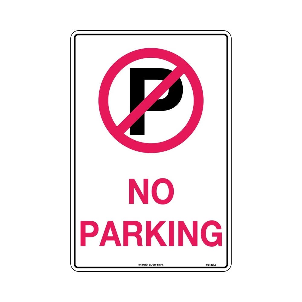 SIGN NO PARKING METAL SYMBOL ONLY 450mm X 350mm_487731_TC437LSM