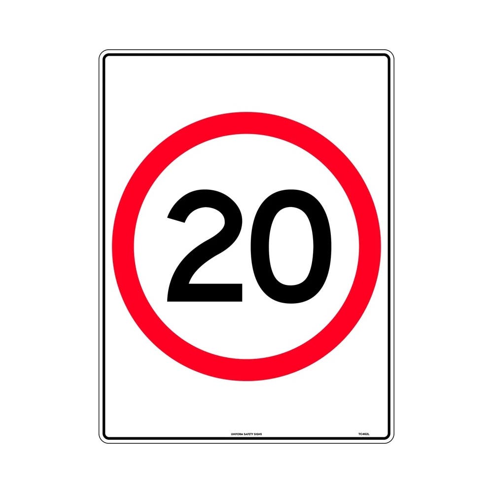 Sign Speed 20 in Roundel 450 X 600mm Class 1 Reflective Aluminium 287904_287904_TC462C1