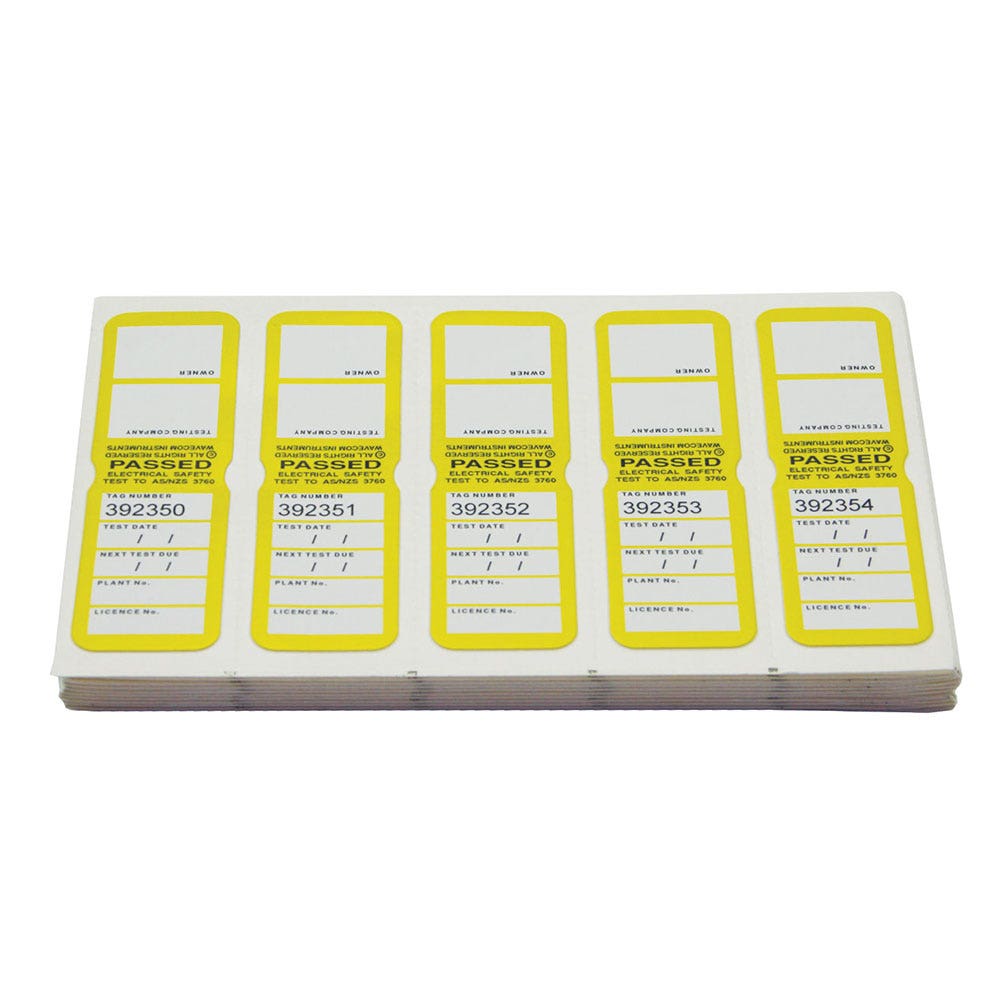 Tag Test Appliance Yellow October-December Heavy Duty Pk 100 95250662 TM-4