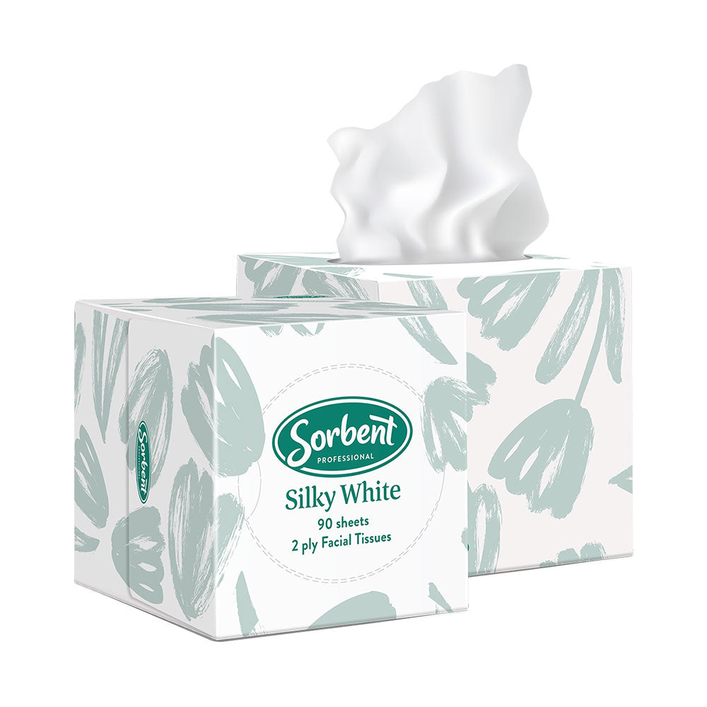Facial Tissues 25304 Silky White 2 Ply 90 Sheets Carton 24 Sorbent_40036928_86824