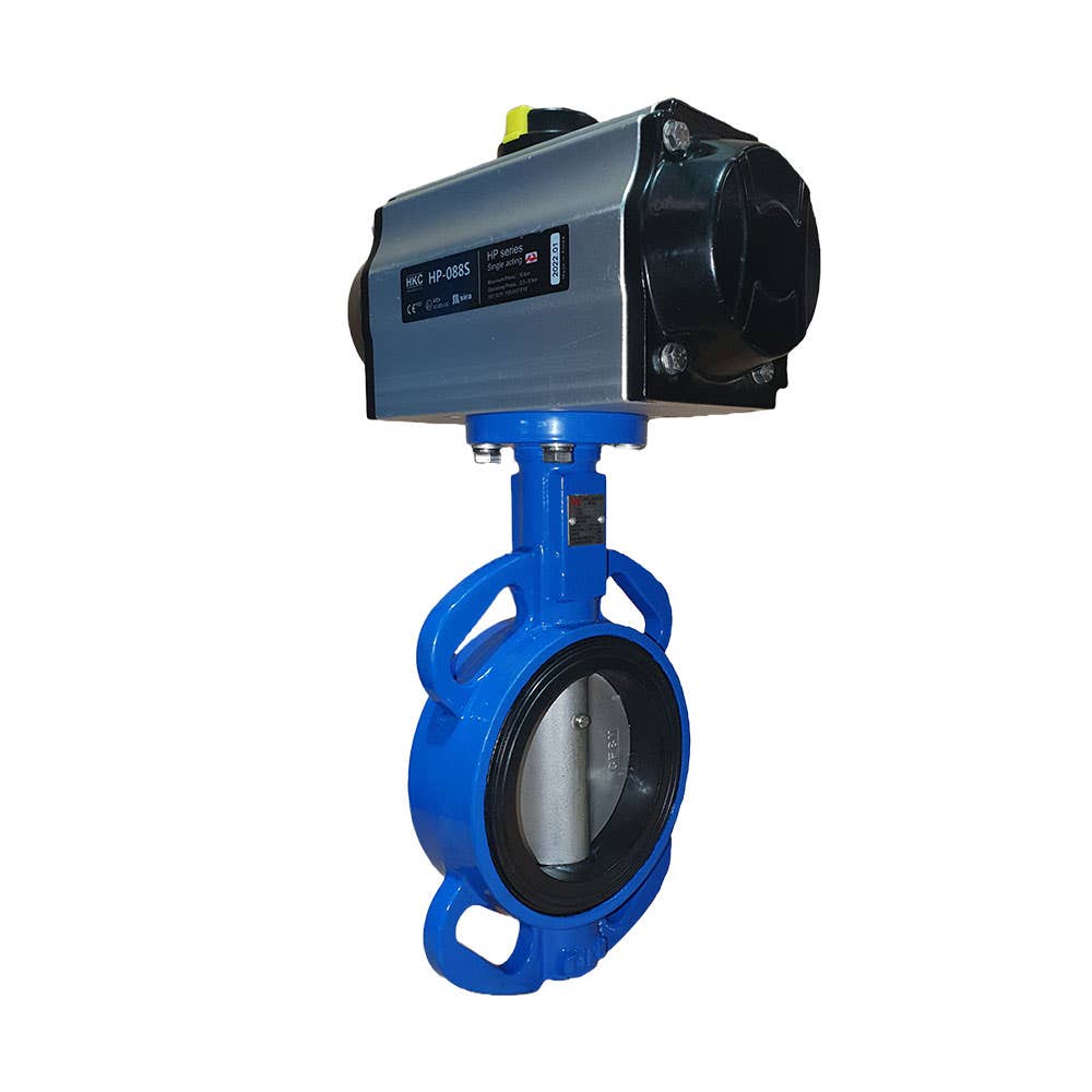 Butterfly Valve Wafer Body Pneumatic Actuator 100mm 4 116psi BFWEES40100/HP-DA075 Challenger 36002670 BFWEES40100/HP-DA063