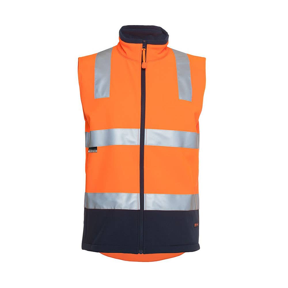 JB HiVis D+N Softshell Vest Orange/Navy Medium 460129 6D4LK-Org/Navy-M