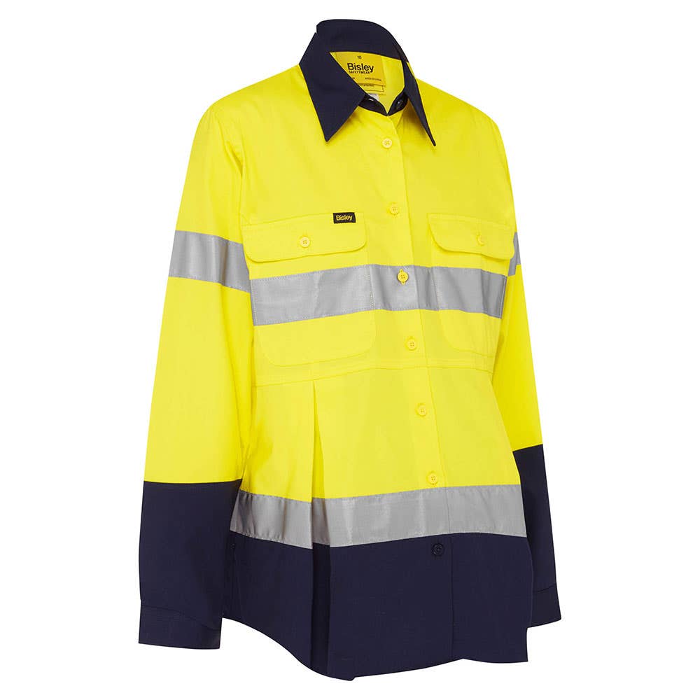 Shirt Maternity Hi-Vis Taped 190gsm Cotton Drill Bluescope Logo 10 Y/N_40053369_BSL_BLM6456T_TT01_10