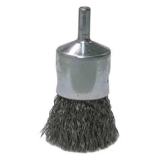 Brush End Wire Steel Crimped 25mm x 6mm Spindle Weiler 724038 38460