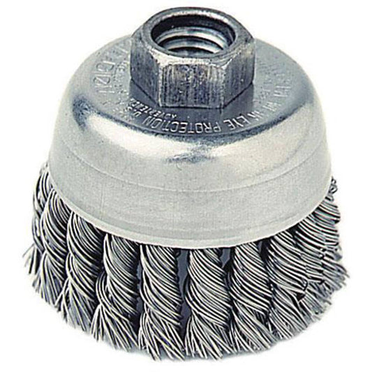 Brush Cup Wire Steel Twist Knot 70mm 5/8'' x 11 UNC Bore 92660018 13286