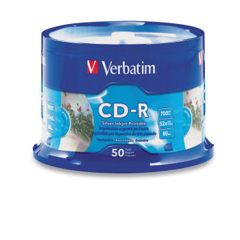 Verbatim 41908 Cd-R 80 Minute 52X Datalife Plus Inkjet White Pack 50_40168805_41908