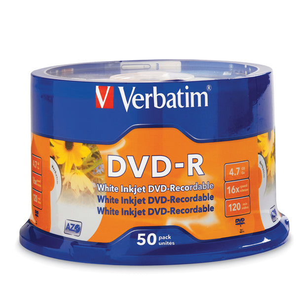 Verbatim 95137 Dvd Spindle Dvd-R 16X 4.7Gb Printable White Pack 50_40173600_95137