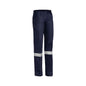 Pants Womens Cotton Drill 310gsm 3M Tape Navy 24 Bisley_90013192_BPL6007T_BPCT24