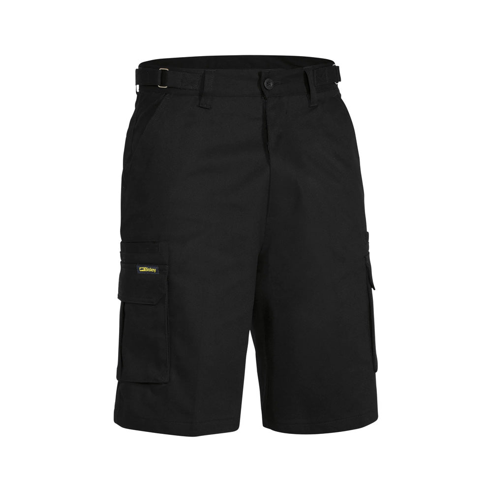 Shorts Cargo 107R Black Cotton Drill 310gsm 8 Pocket Bisley_90018241_BSHC1007_BBLKR07