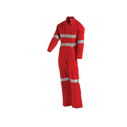 Coveralls Cotton 220gsm Hi Vis Velcro Fly 3M Tape Red 87R 4003 Workit_60016208_4003R87R