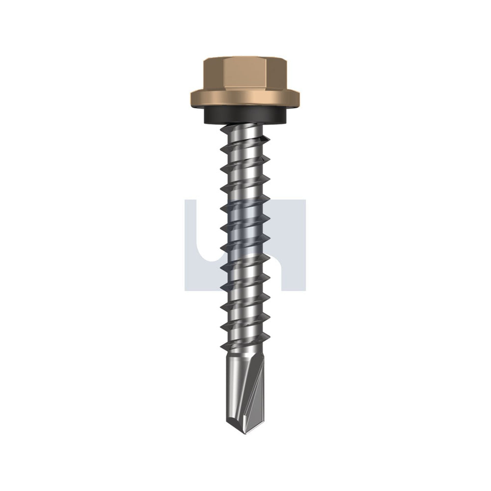 Metal Sds Hex Hd + Washer Pale Terracotta - Cl4 As3566 #14-10 42 - Pk 1000_40095588_TPTM4SH1410042