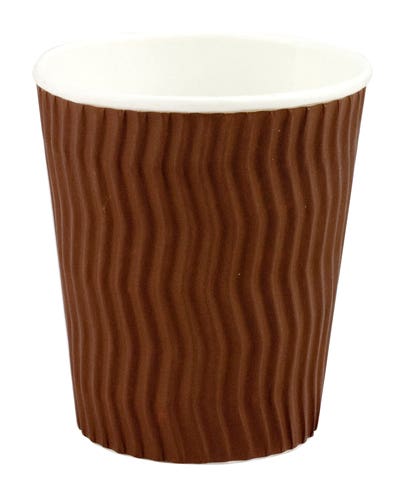 Capri Cup Paper Hot Cool 225Ml 8Oz Wave Wrap Brown 1002997 C-HC0641