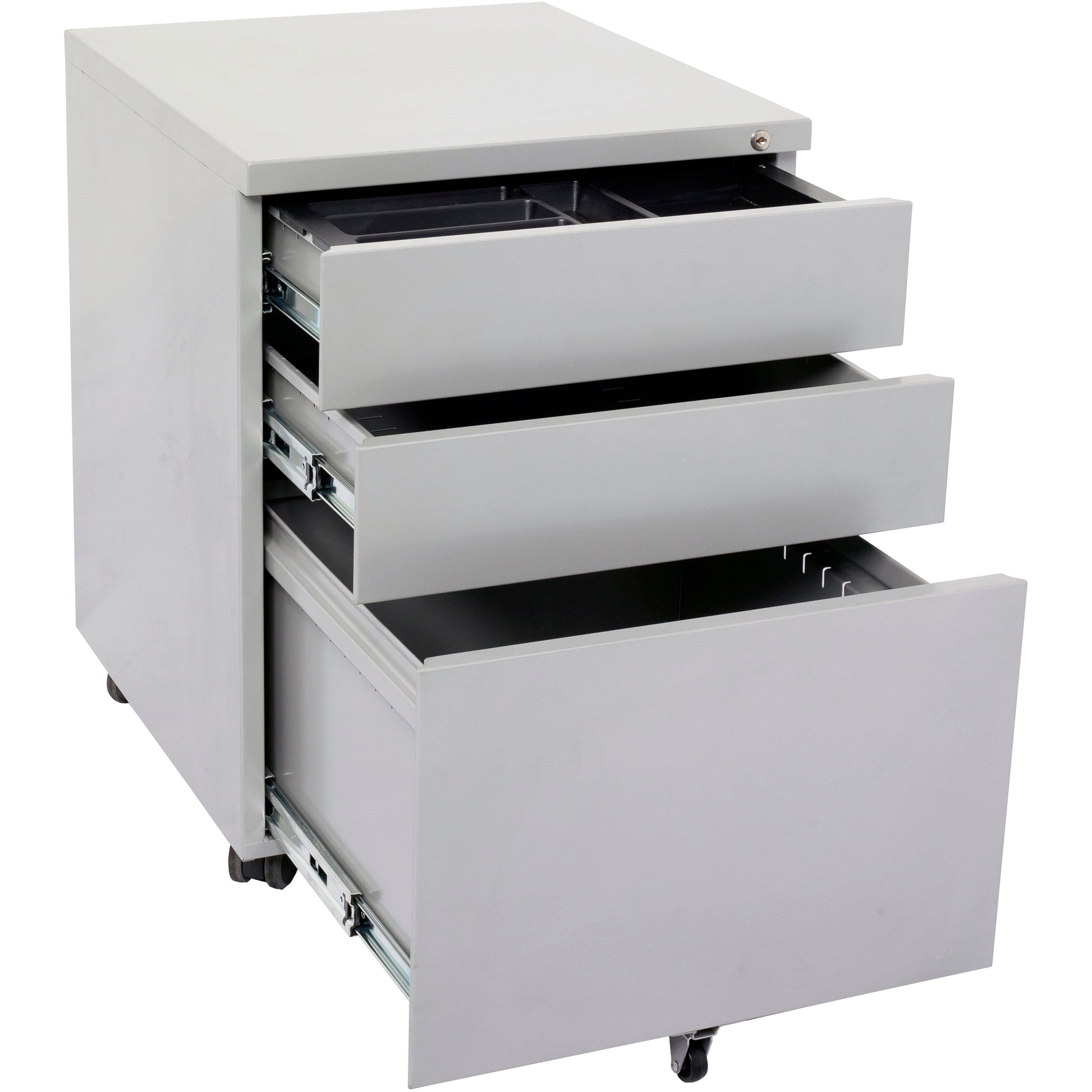 Rapid Mobile Pedestal Metal 2 Drawer/1 File Lockable Precious Silver_1006555_GMP3 PS