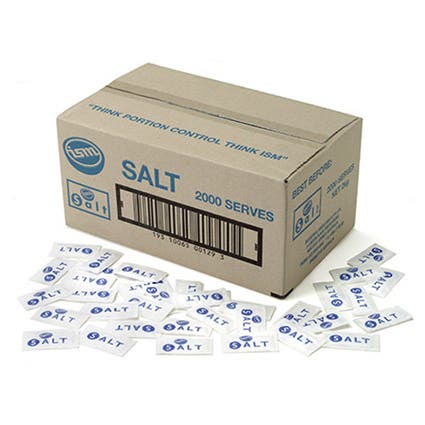 Ism Salt Sachet Individual Serving White 1Kg Box 2000 1008093 308369