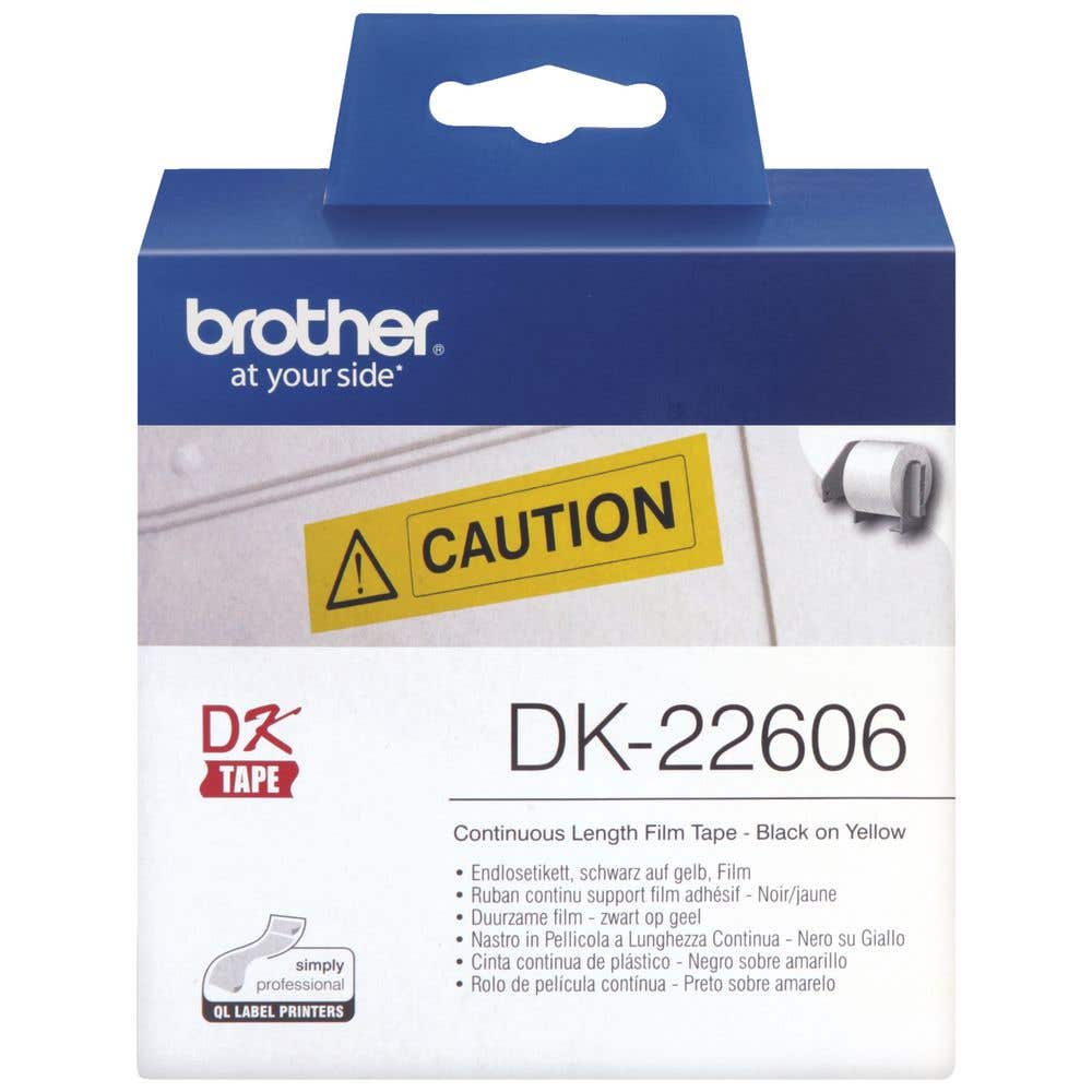 Brother Label DK-22606 Yellow Continous 62mm X 15.24M 1009887 DK-22606