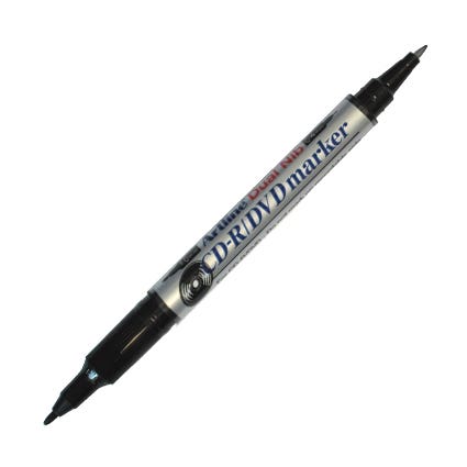 Artline 841 CD/DVD Marker Permanent Dual Nib Box 12 Black 1010061 184101