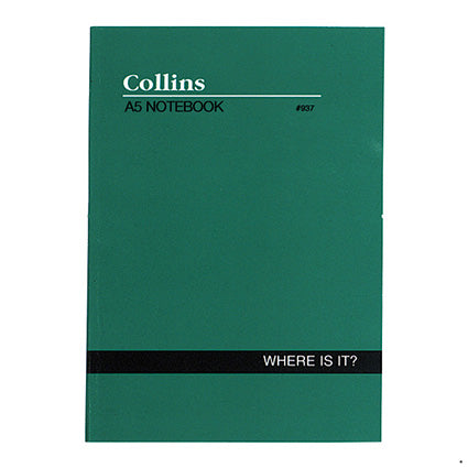 Collins 937 Notebook Where Is It Indexed A-Z A5 Green Cover_1010220_4614