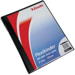 Esselte Flexibinder Clearfront 2 Ring 20mm A4 47483 Black 1011904 51361