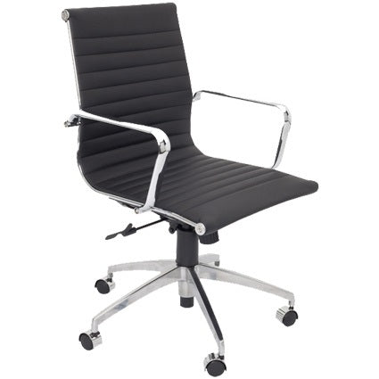 Rapid Pu605M MidBack Chair Black PU/ Chrome Frame_1013492_PU605M