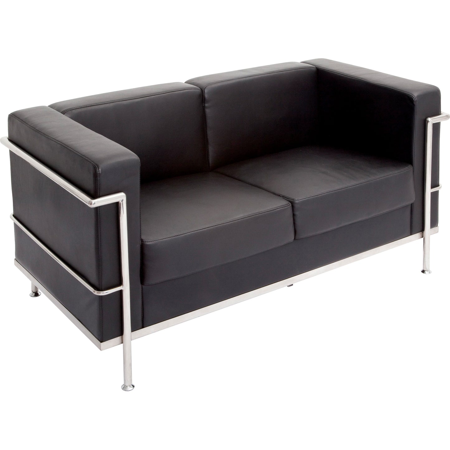 Rapid Space 2 Seater Reception Lounger Black Pu_1014221_SPACE2