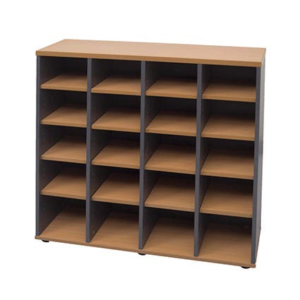 Rapid Pigeon Hole Unit 1040Wx380D Beech/Ironstone_1015365_PH20 B/I