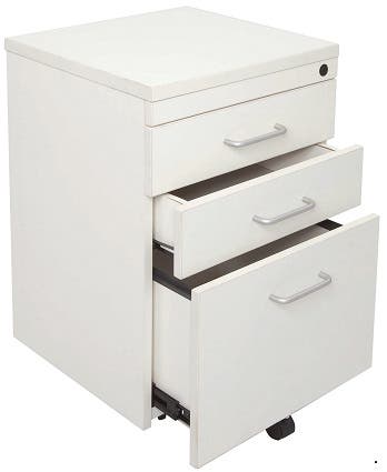 Rapid Span / Vibe Mobile Pedestal 2 Drawer/1 File Lockable White_1015612_SPMP3 NW