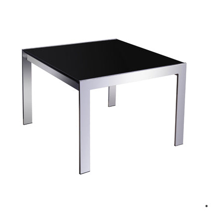 Rapid Coffee Table 600X600X450H Chrome Frame Black Glass Top Chrome_1015622_AGT66