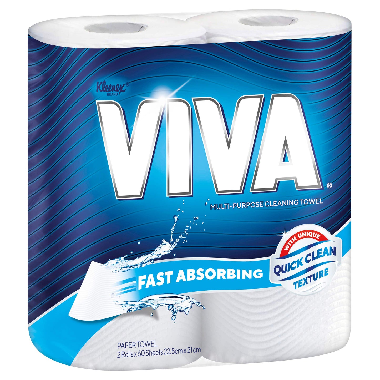 Viva 44301 Kitchen Towel 60Sheets/Roll Twin Pack 1017385 44301